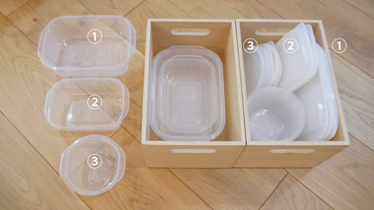 タッパーの種類をしぼるとフタがわかりやすく